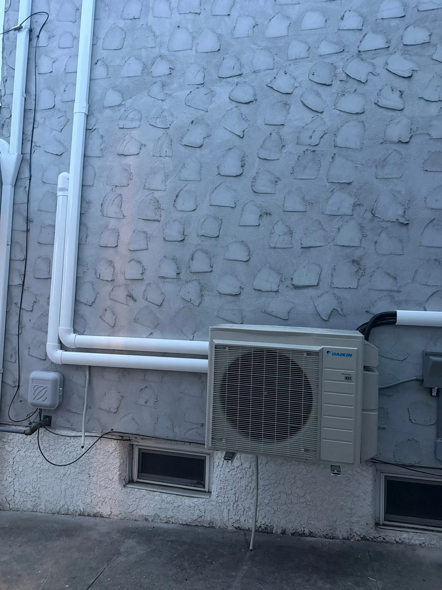 Finished Daikin outdoor mini-split unit installation